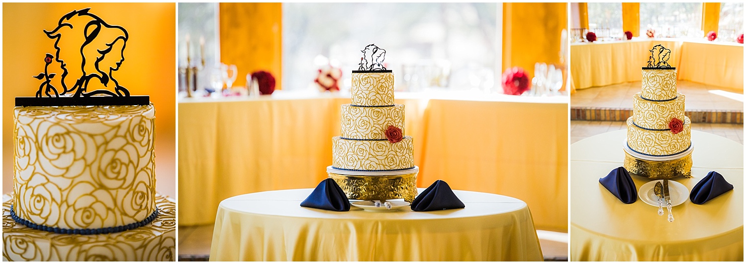 Della Terra Fairytale Wedding beauty and the beast themed wedding cake 