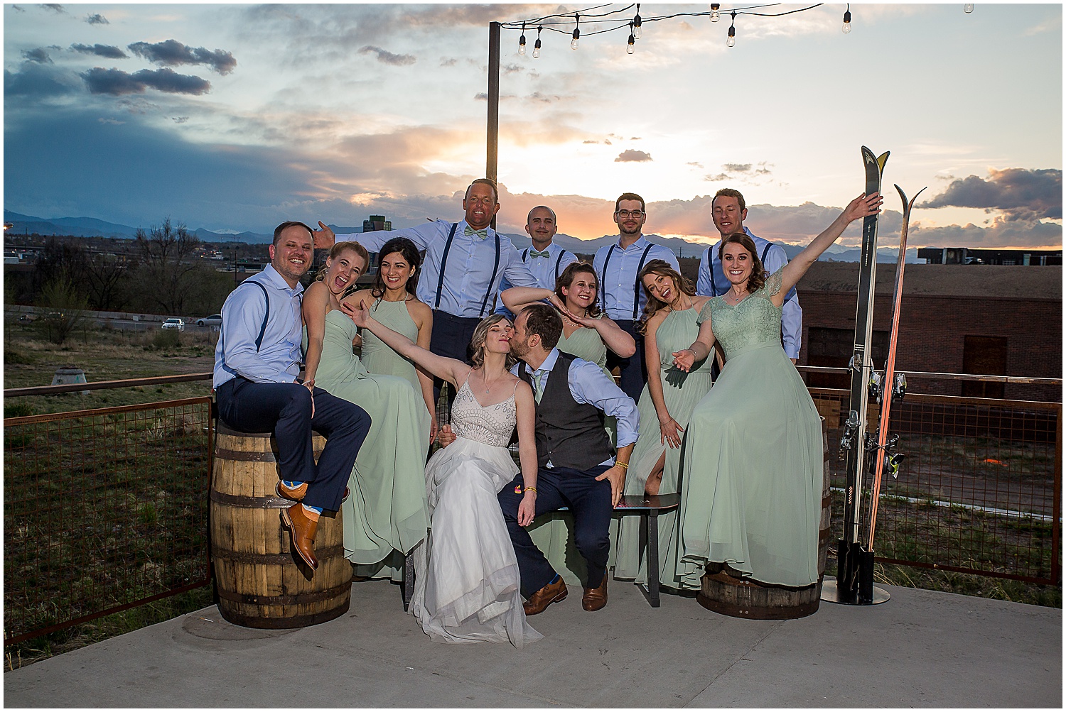 Great Divide Wedding Photos, Denver Colorado Wedding Photographer, brewery wedding, festival, festival theme wedding, getting ready, wedding dress, wedding hairstyle, bride, makeup, wedding day, wedding flowers, wedding inspiration, first look, groom, wedding couple, great divide beer, brewery wedding, colorado wedding, unique wedding theme, wedding toasts, reception, party, sunset, bridal party