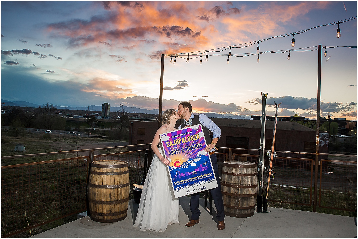 Great Divide Wedding Photos, Denver Colorado Wedding Photographer, brewery wedding, festival, festival theme wedding, getting ready, wedding dress, wedding hairstyle, bride, makeup, wedding day, wedding flowers, wedding inspiration, first look, groom, wedding couple, great divide beer, brewery wedding, colorado wedding, unique wedding theme, wedding toasts, reception, party, sunset, bride and groom, outdoor portraits